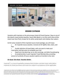 Grand Cayman Villa and Inspirato, 1 year Membership 202//262